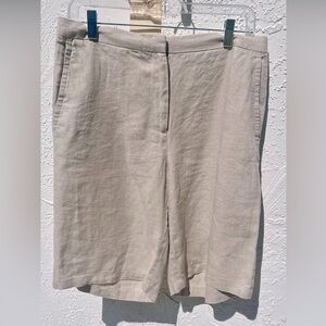 Eileen Fisher Linen Shorts, Size 8, Undyed Natural Colour, 100% Organic Linen